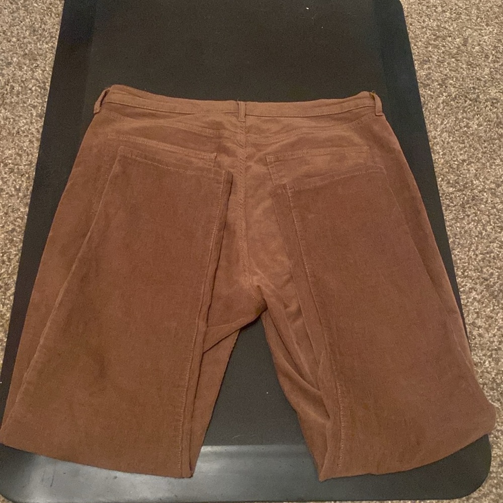 Gap Vintage Slim High Rise chocolate brown Corduroy Pants 14 32 R - Picture 6 of 9